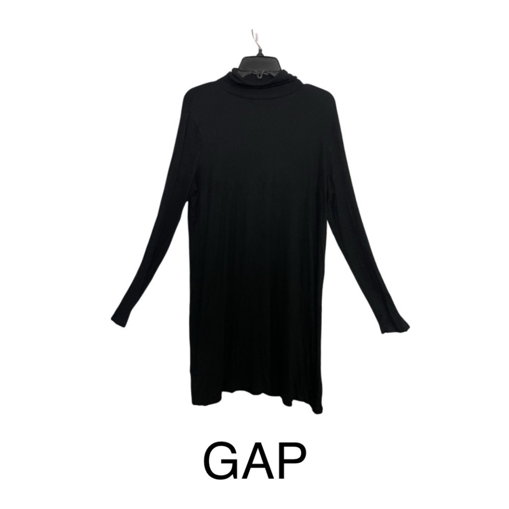 Gap Black Long Sleeve Lounge A-Line Turtleneck Ribbed  Dress Size: Large